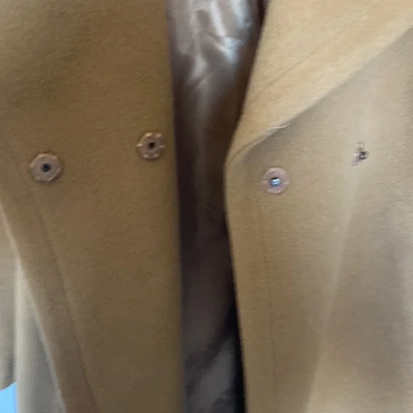 Michael Kors Camel Belted Wrap Coat Wool Cashmere Blend SzL Classic Spring Layer - Picture 9 of 17
